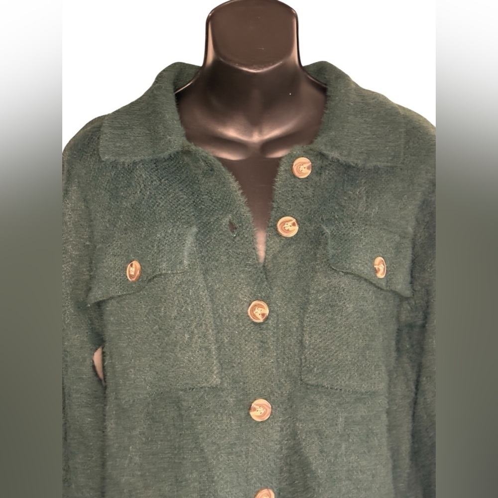 William Rast Forest Green button down shacket sz Small worn once for photo shoot - Picture 5 of 6